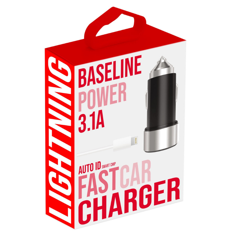 מטען רכב LIGHTNING  למכשירי אייפון מבית BASELINE