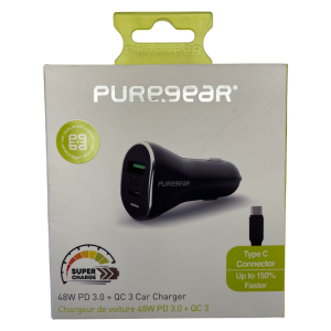 מטען רכב מהיר 48W TYPE C מבית PUREGEAR