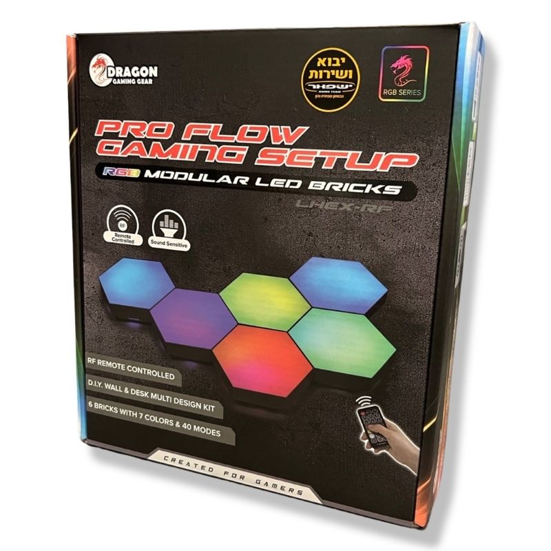 לבני תאורה עם שלט רחוק Dragon Pro Flow Gaming Setup RGB Modular LED Bricks
