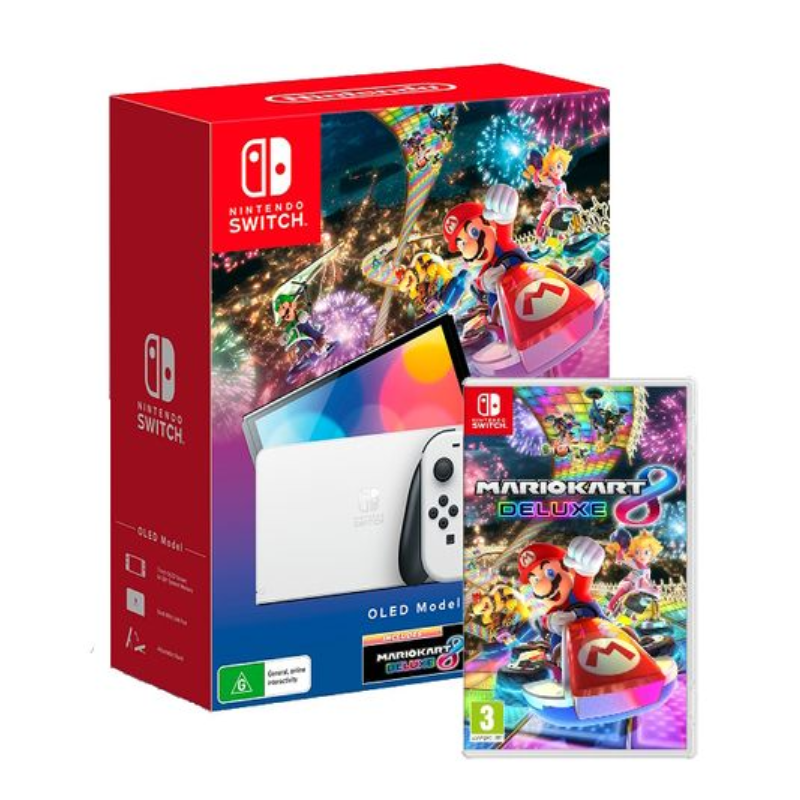 קונסולת NINTENDO SWITCH OLED + MARIO KART 8 DELUXE