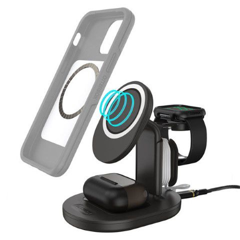 מעמד טעינה אלחוטי OtterBox 3-in-1 Charging Station for MagSafe - BLACK