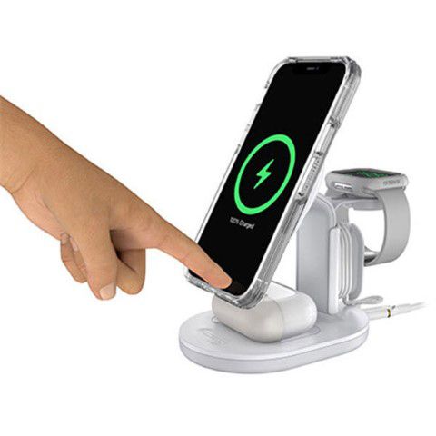 מעמד טעינה אלחוטי OtterBox 3-in-1 Charging Station for MagSafe - WHITE