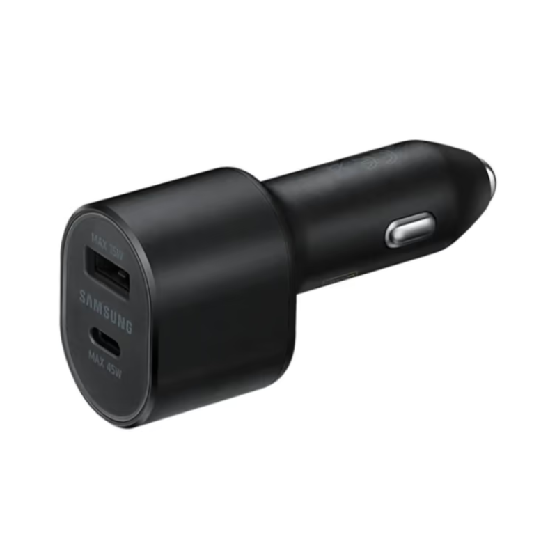 מטען רכב מהיר Samsung עם שתי יציאות USB-A ו-Type-C – 15W + 45W