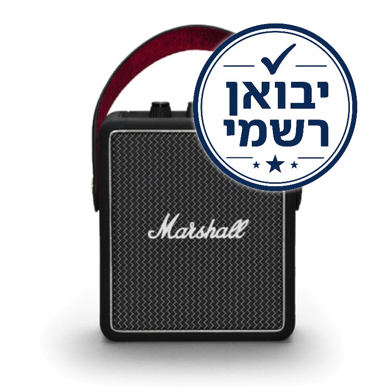 רמקול בלוטות' נייד Marshall Stockwell II בעיצוב הגיטרה והרוקנרול השחור והאייקוני של המותג