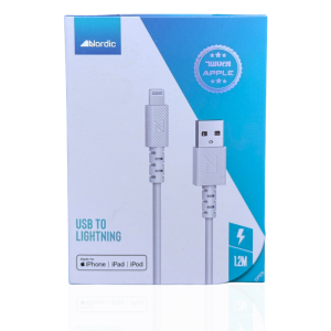 כבל USB ל-Lightning איכותי באורך 1.2 מטר – תואם Apple מבית Nordic