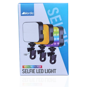 תאורת סלפי LED מקצועית עם קליפס – 3 מצבי תאורה (לבן, חם, RGB) מבית Nordic