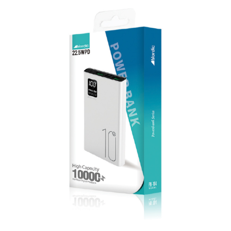 סוללת גיבוי PBDP10 10000mAh עם טעינה מהירה 22.5W – Power Bank קומפקטי ונייד