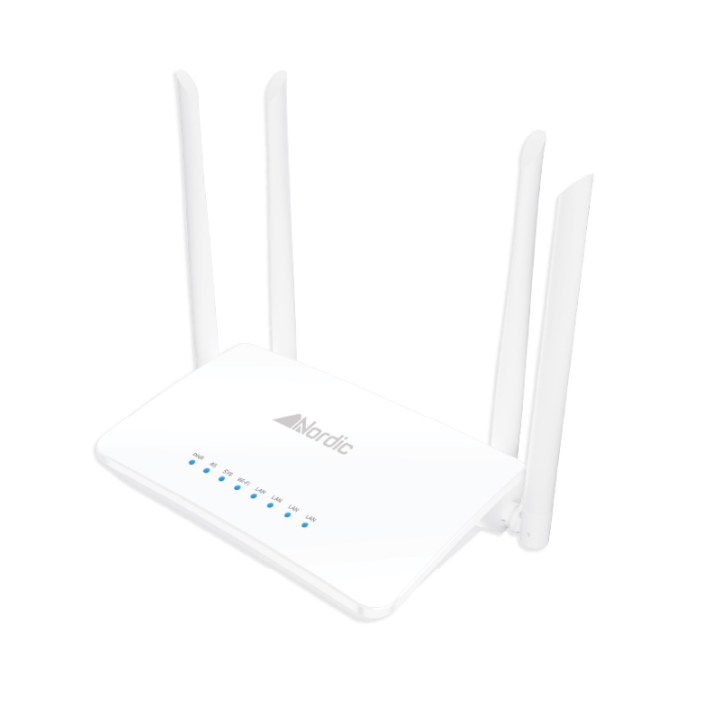 ראוטר אלחוטי Blaze 4T 4G Nordic עם 4 אנטנות, תמיכה בסים 4G וסוללה פנימית 3000mAh