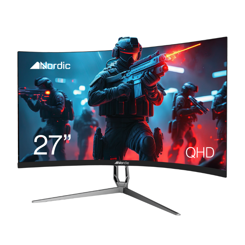 מסך גיימינג קעור Nordic 27" 2K ZT270CQHD – VA, HDR Ultra, 180Hz, זמן תגובה 1ms ותאורת RGB אחורית