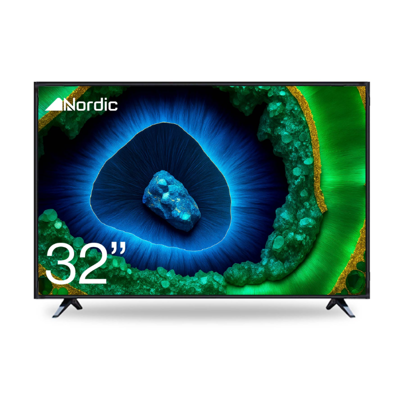 טלוויזיה חכמה Nordic ZT320TV 32 אינץ’ – HD, Android 14, Bluetooth, חבילת משחקים, HDMI/USB/RJ45/AV