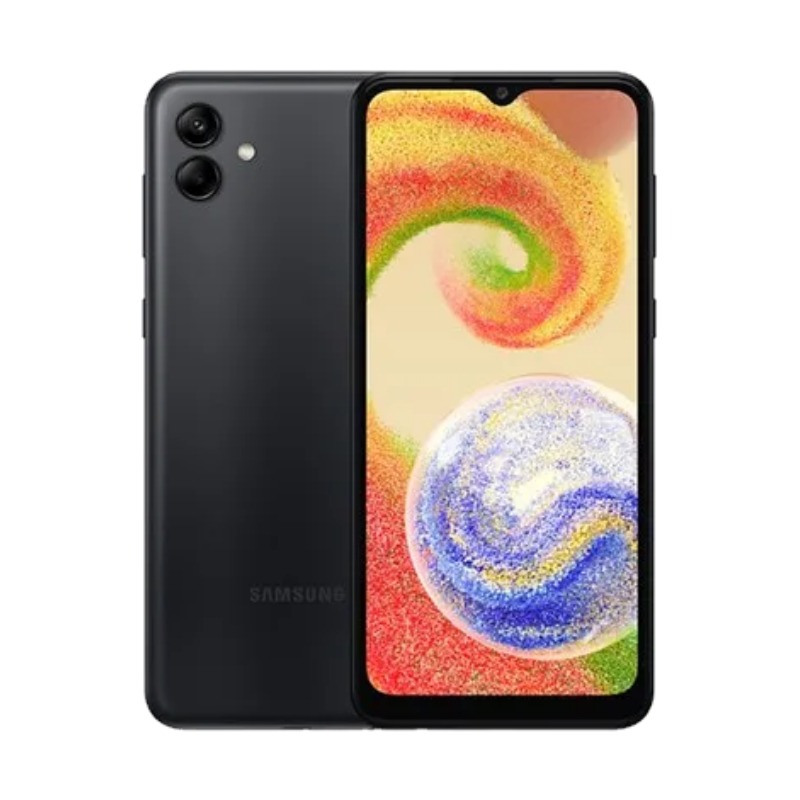 טלפון סלולרי סמסונג Samsung Galaxy A04e בצבע שחור במבט חזיתי