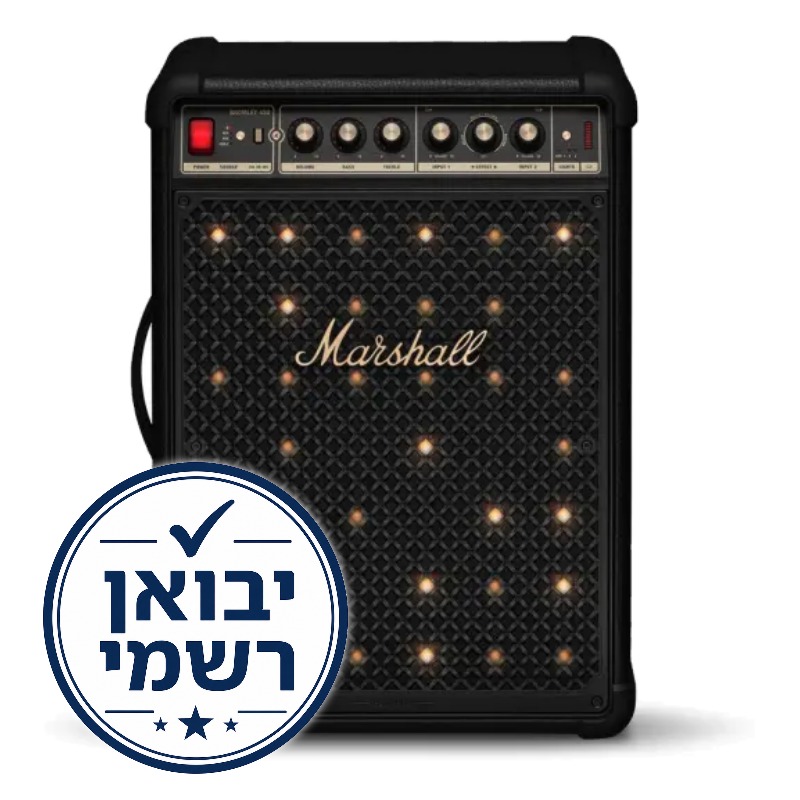 רמקול מסיבות עוצמתי Marshall Bromley 450 בעיצוב Black & Brass האייקוני עם תאורת במה דולקת