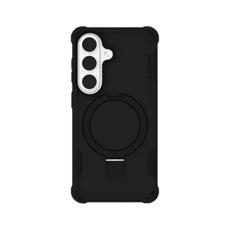 כיסוי דו-שכבתי PureGear GripTek לגלקסי S26 פלוס בעיצוב שחור מט אלגנטי עם שוליים מוגבהים
