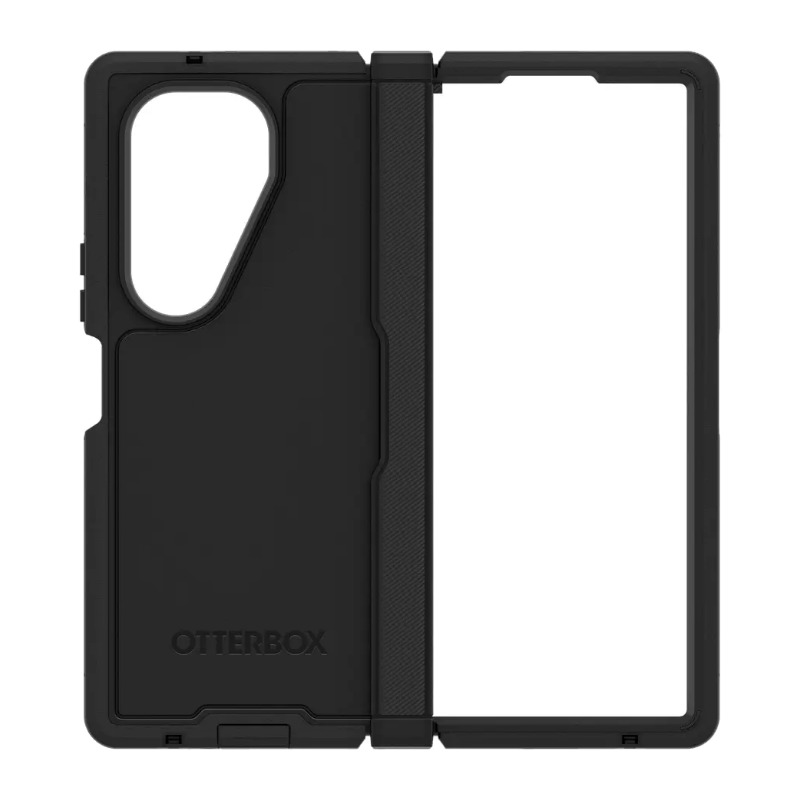 כיסוי OtterBox Defender XT מורכב על גבי Samsung Galaxy Z Fold 7 במצב פתוח וסגור