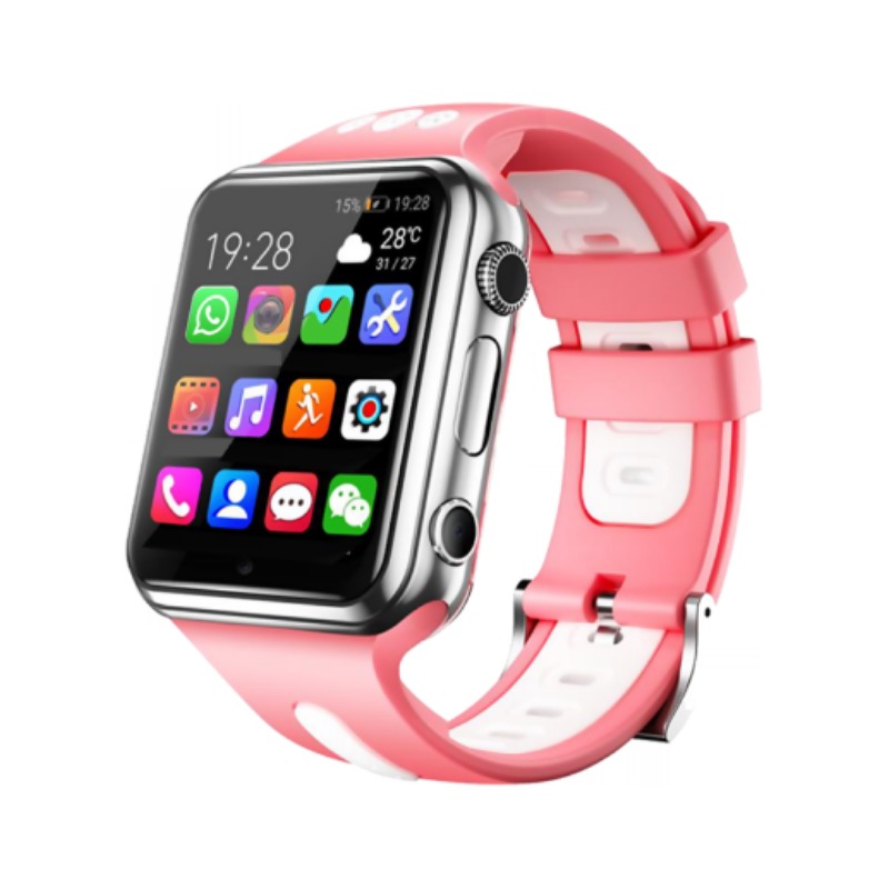 תקריב על מסך ה-IPS 1.54 אינץ' והממשק בשעון MeWatch K10 Pro Pink