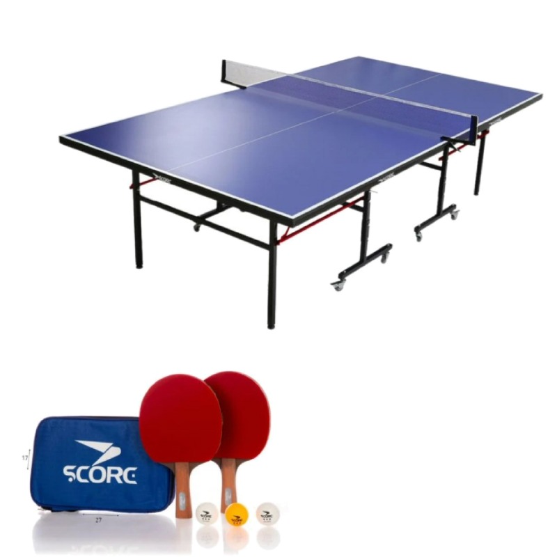 שולחן פינג פונג פנים SCORE Indoor MDF 15mm במצב פתוח עם רשת, מטקות ונרתיק