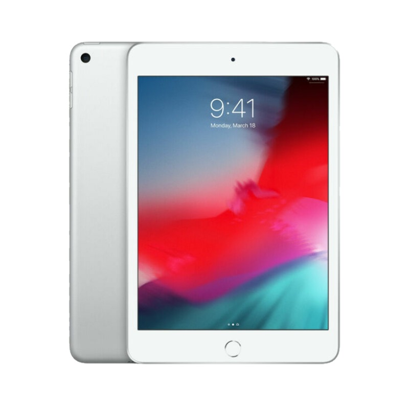תקריב על מסך ה-Retina בגודל 7.9 אינץ' וכפתור ה-Touch ID בטאבלט Apple iPad mini 5